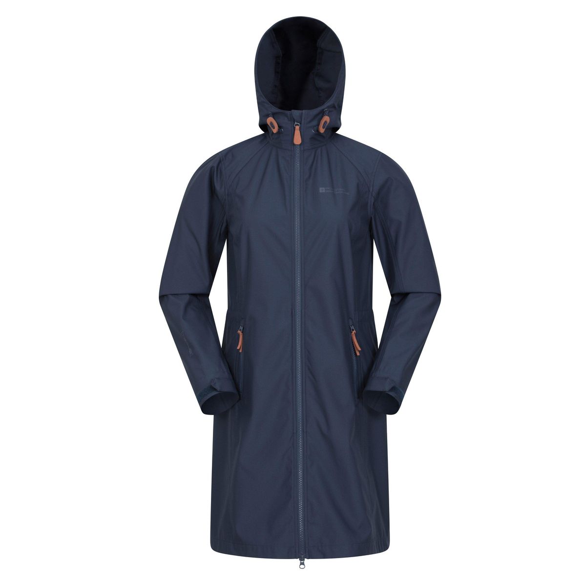 Lange Softshell-Outdoorjacke mit Kapuze