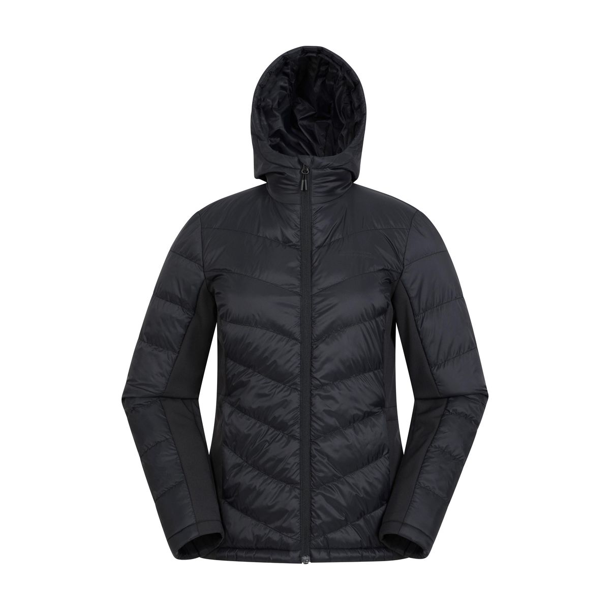 Wattierte Hybrid-Softshelljacke mit Kapuze
