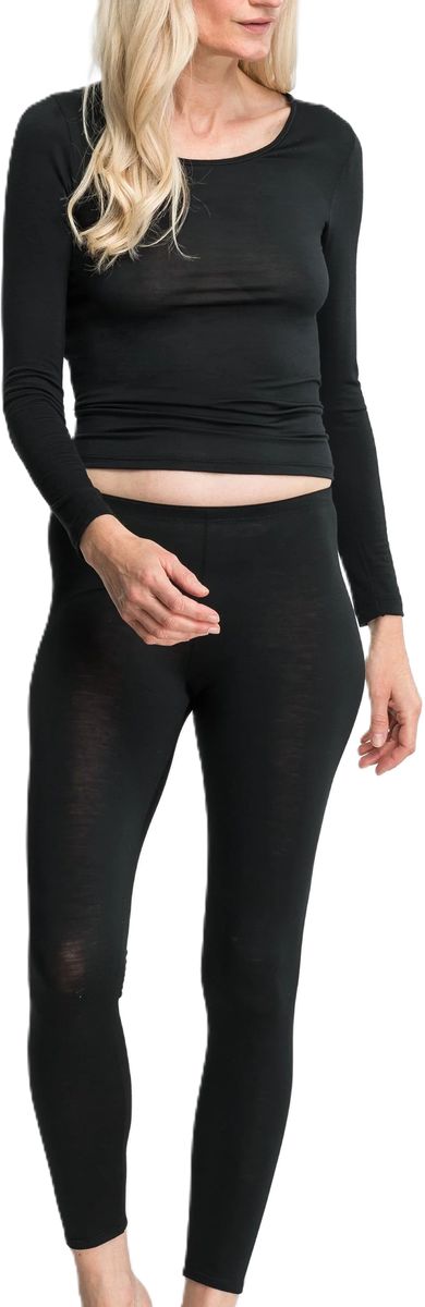 Langarmshirt aus Wollmischung mit Rundhalsausschnitt