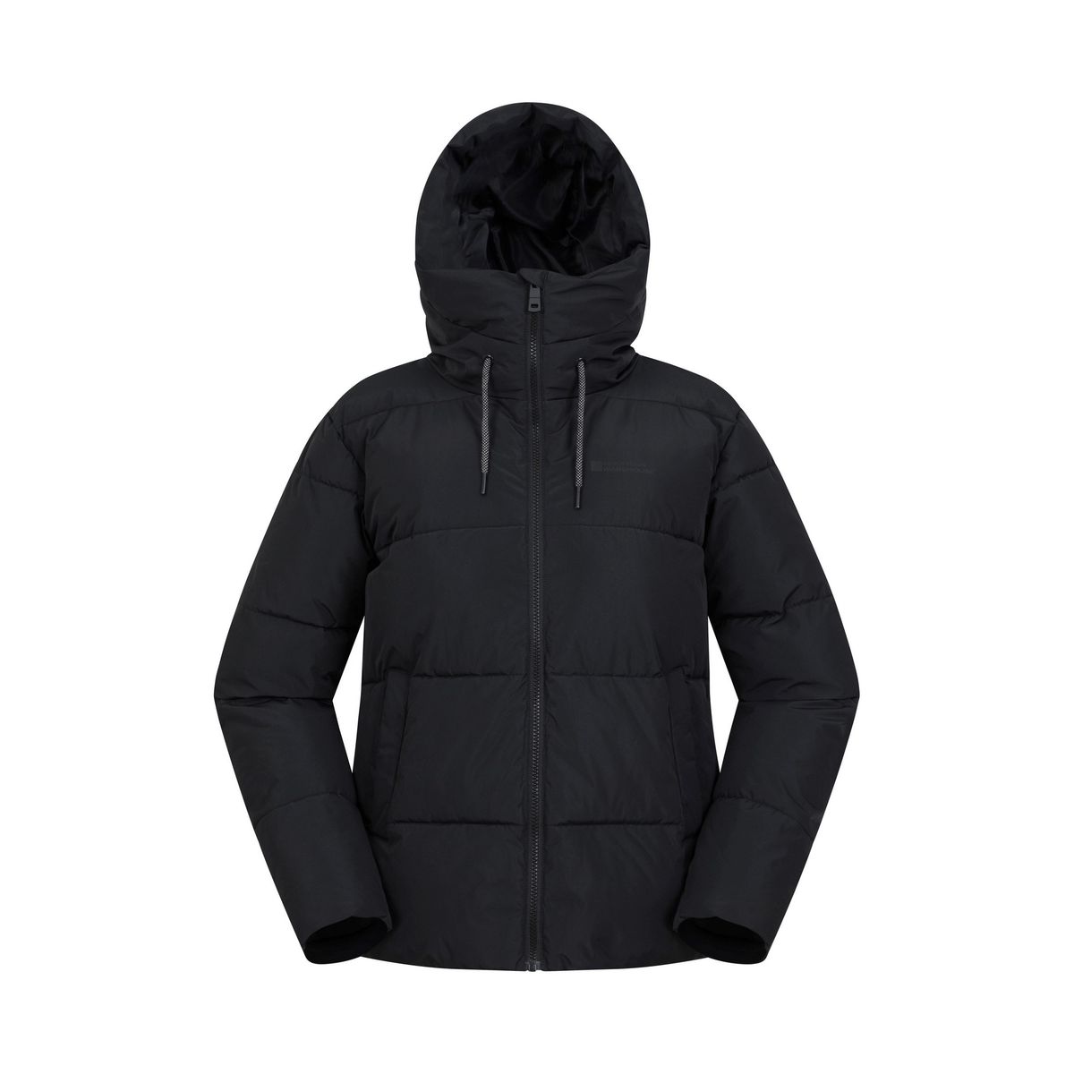 Kurze wattierte Pufferjacke mit Kapuze