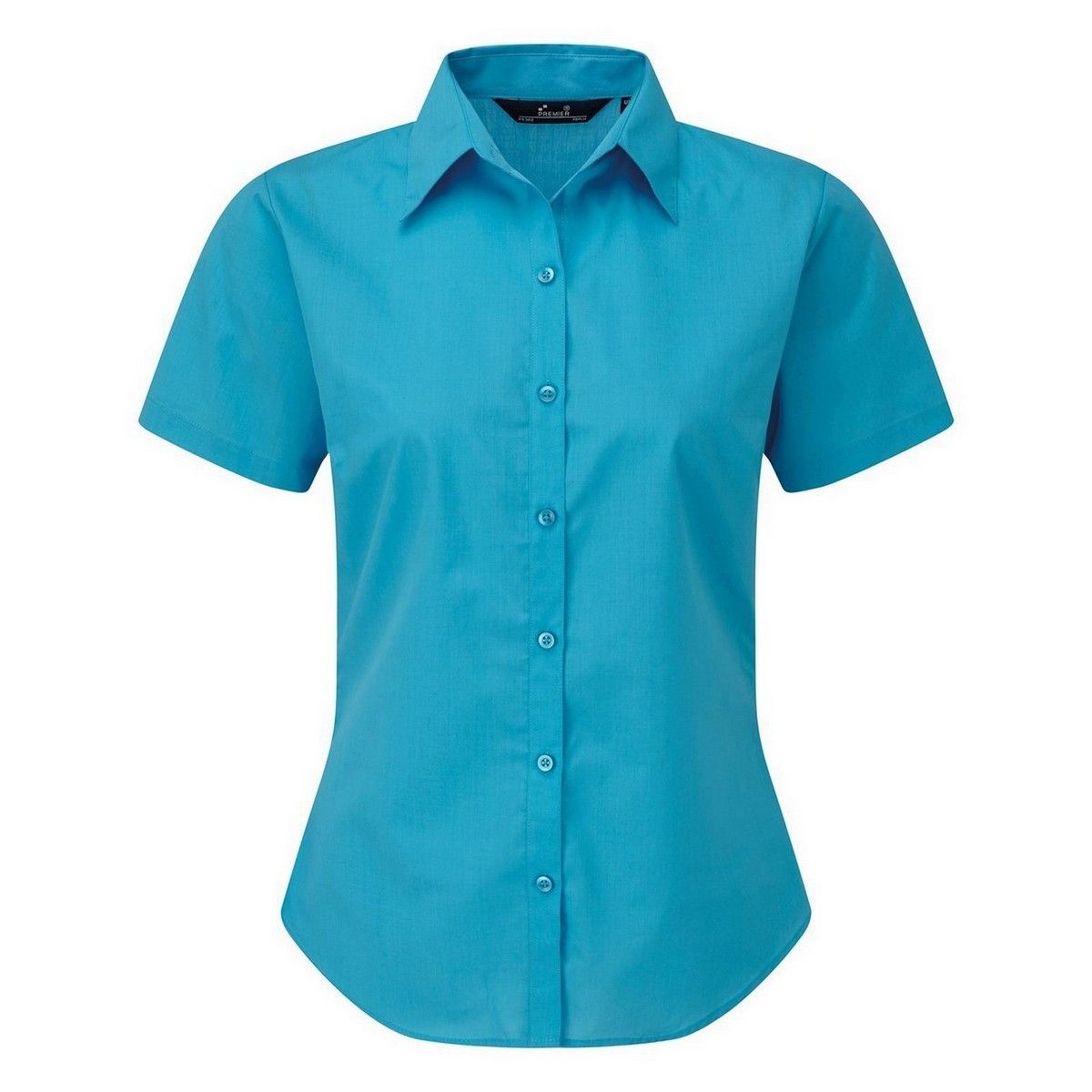 Taillierte Kurzarm-Popeline-Bluse
