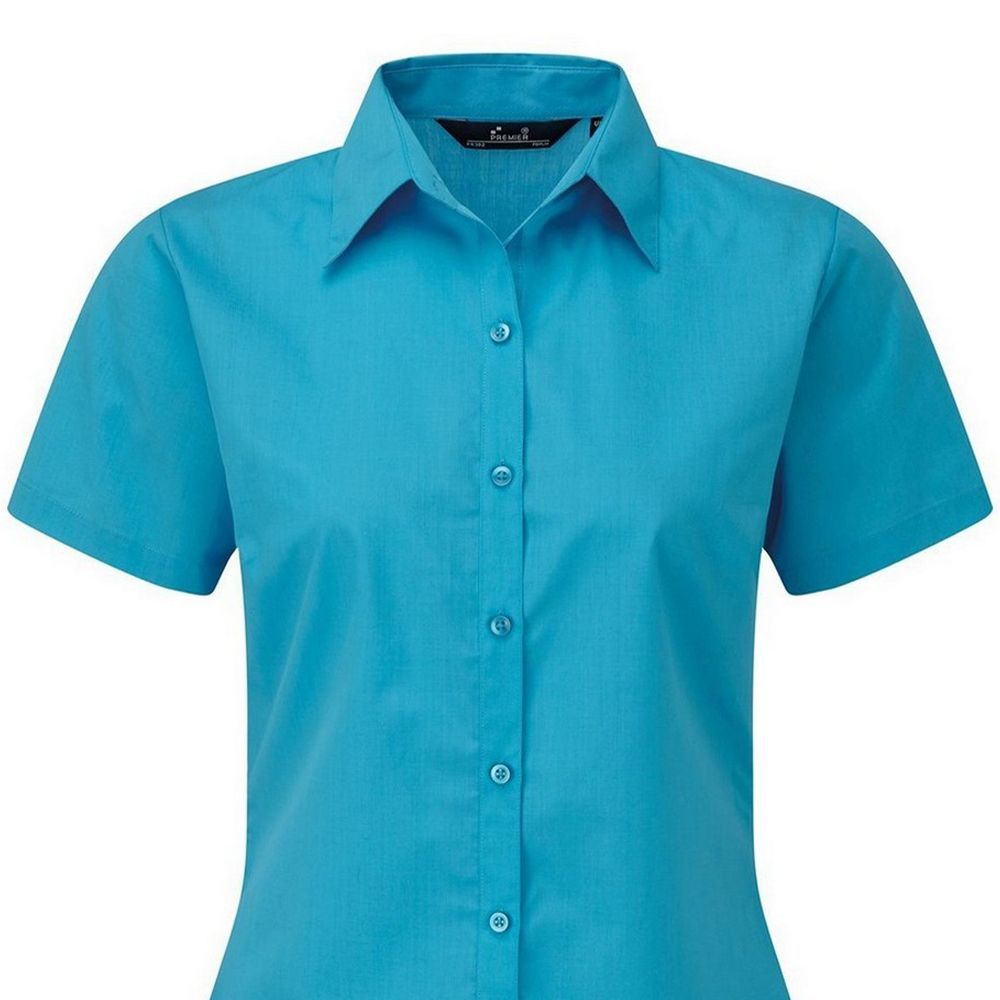 Taillierte Kurzarm-Popeline-Bluse