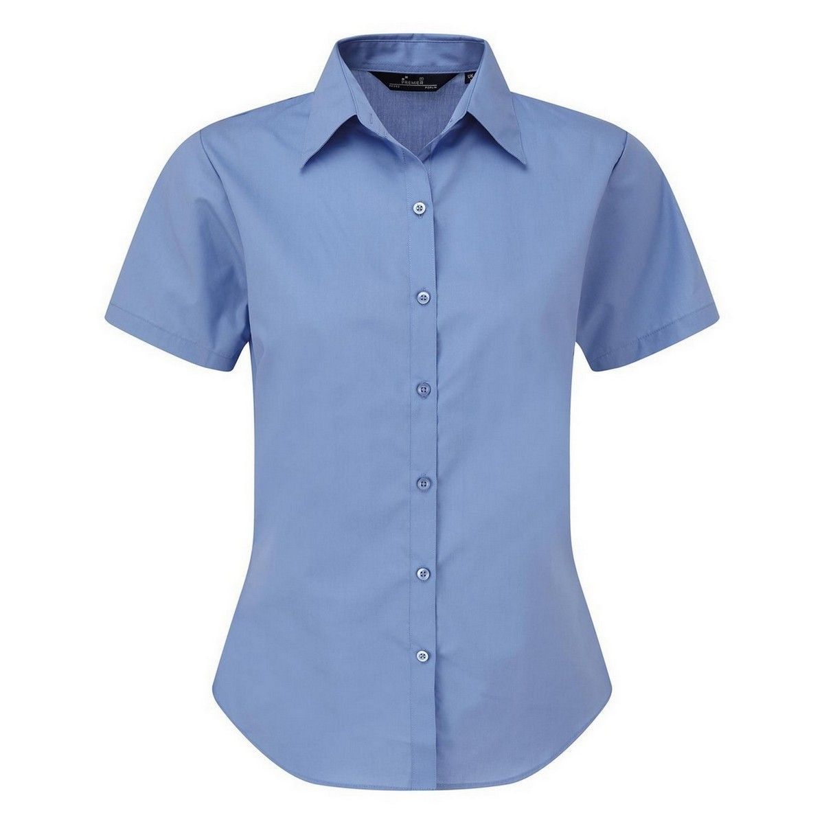 Kurzärmelige Popeline Business-Bluse