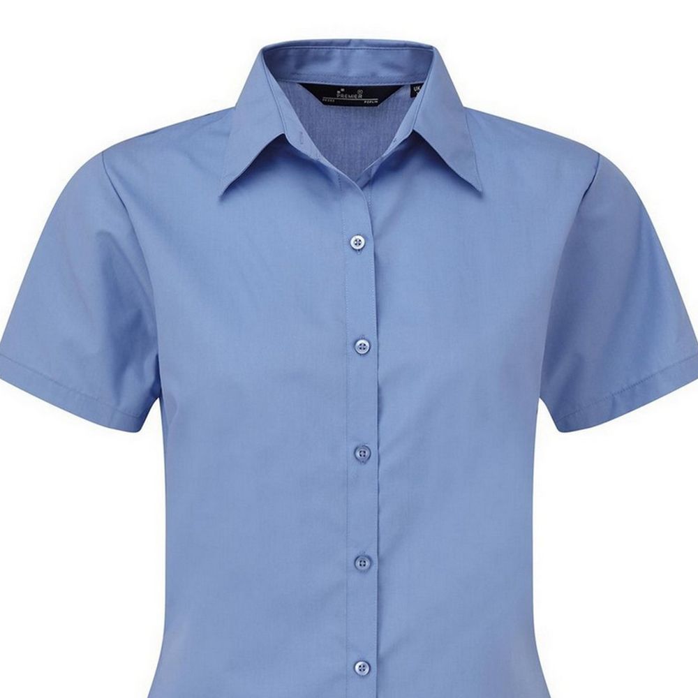 Kurzärmelige Popeline Business-Bluse