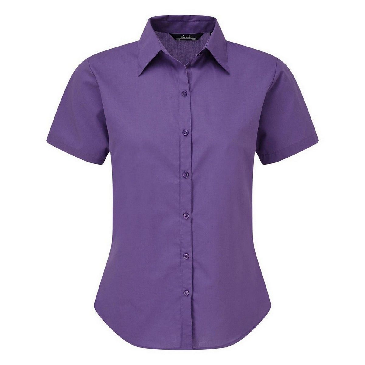 Kurzarm-Popeline-Bluse mit Taillierung