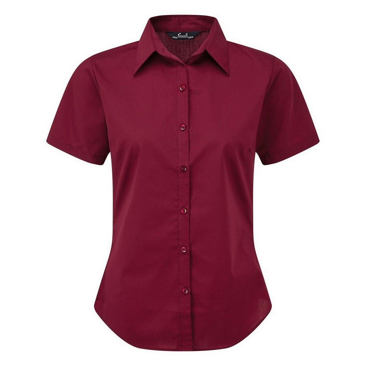 Kurzärmelige Popeline-Bluse mit Knopfleiste