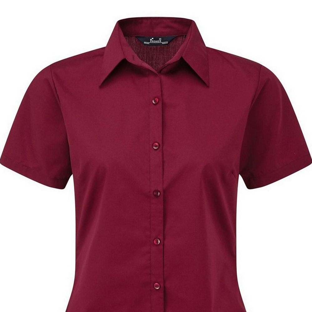 Kurzärmelige Popeline-Bluse mit Knopfleiste