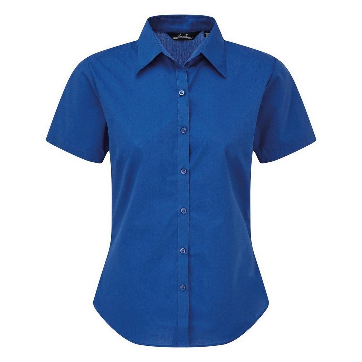 Taillierte Kurzarm-Popeline-Bluse
