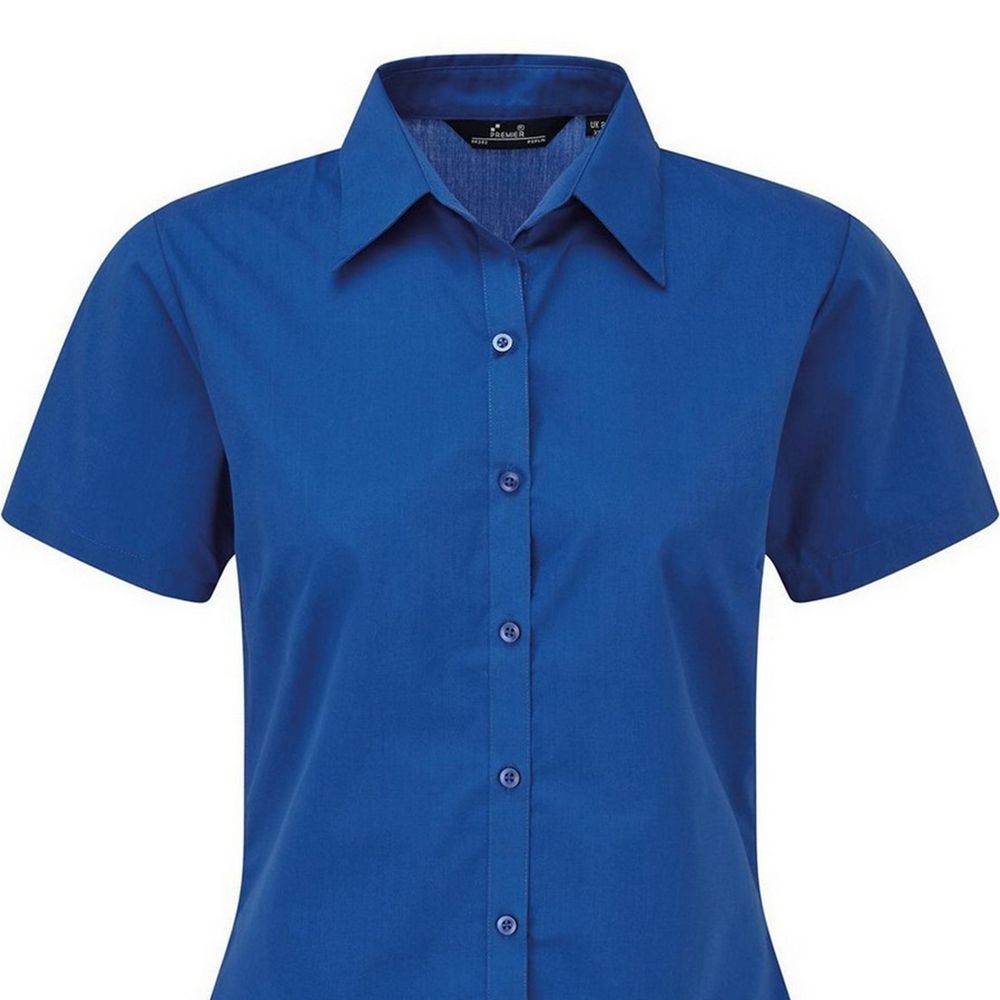 Taillierte Kurzarm-Popeline-Bluse