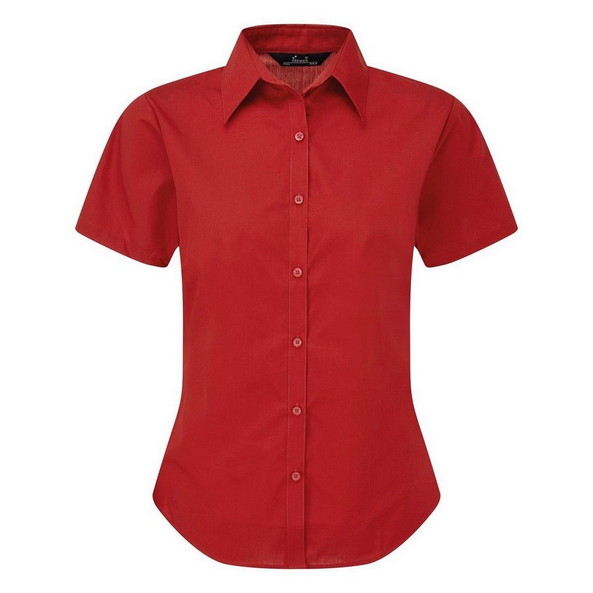 Taillierte Kurzarm-Popeline-Bluse