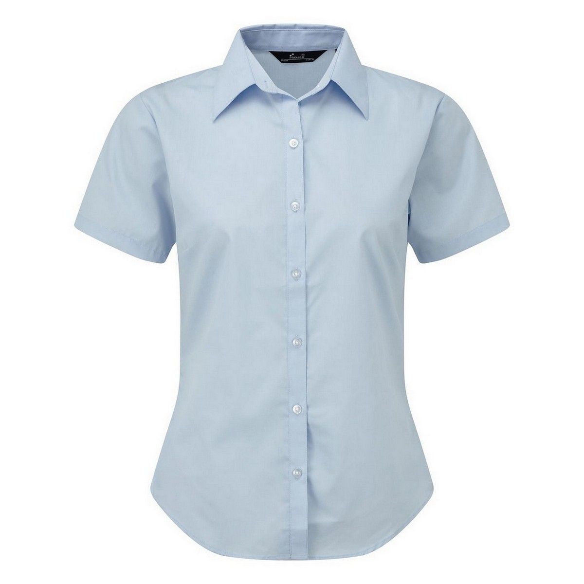 Taillierte Kurzarm-Popeline-Bluse