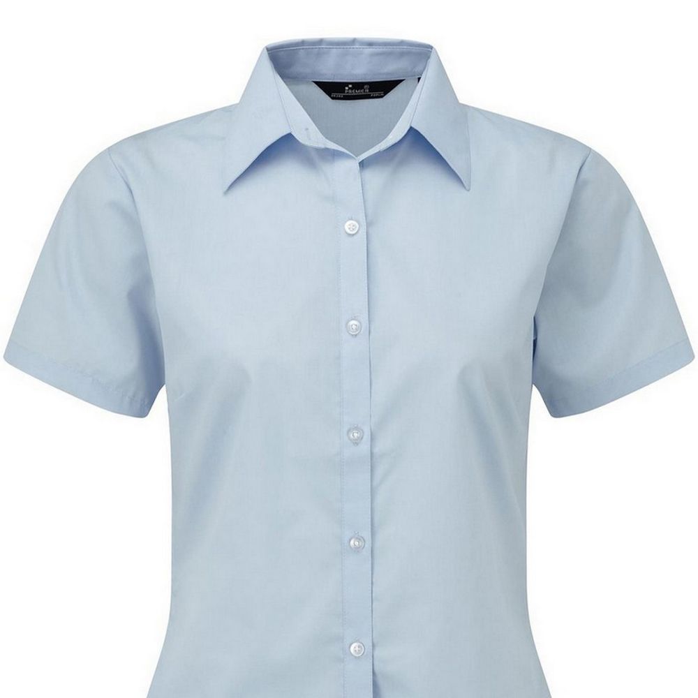 Taillierte Kurzarm-Popeline-Bluse