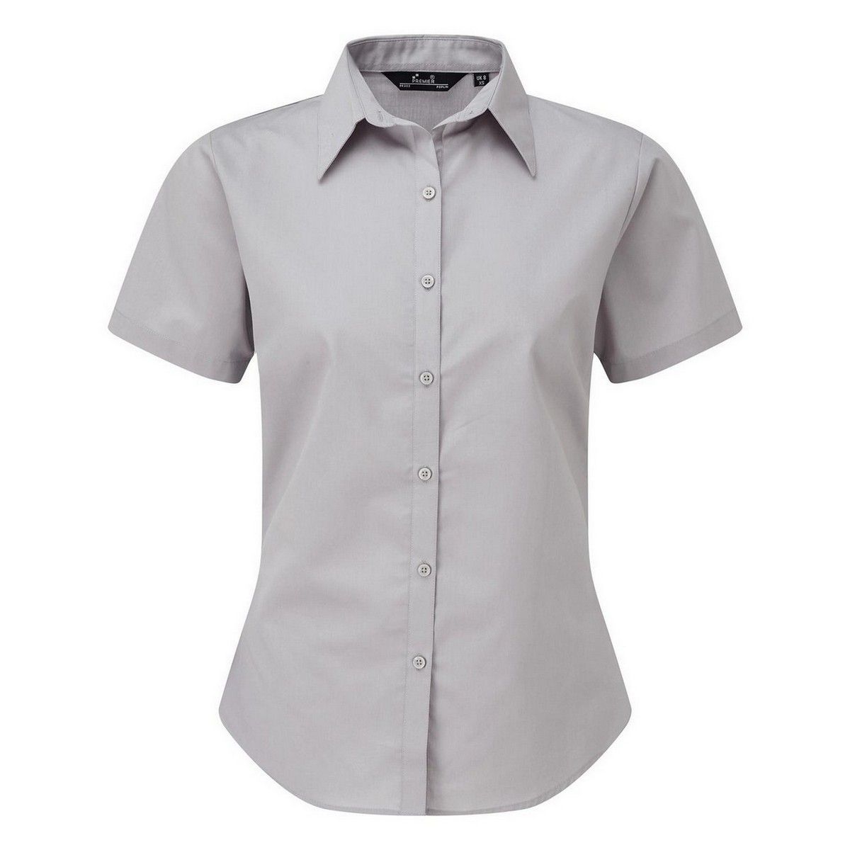Taillierte Kurzarm-Popeline-Bluse