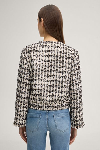 Kurz geschnittene Tweedjacke mit Karomuster