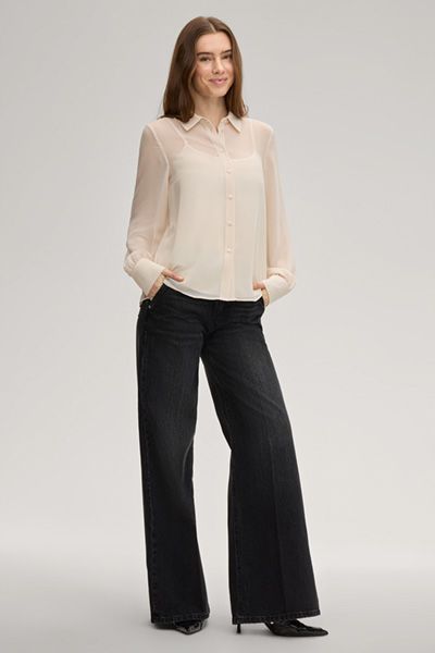 Transparente Chiffonbluse mit Top