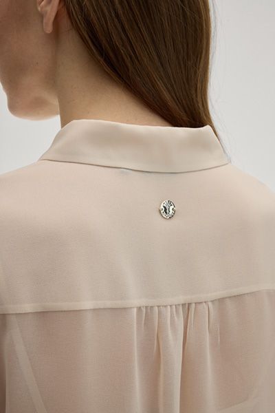 Transparente Chiffonbluse mit Top