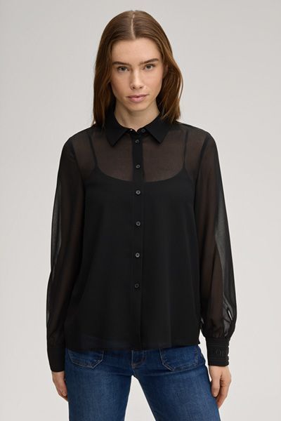 Transparente Chiffonbluse mit Top