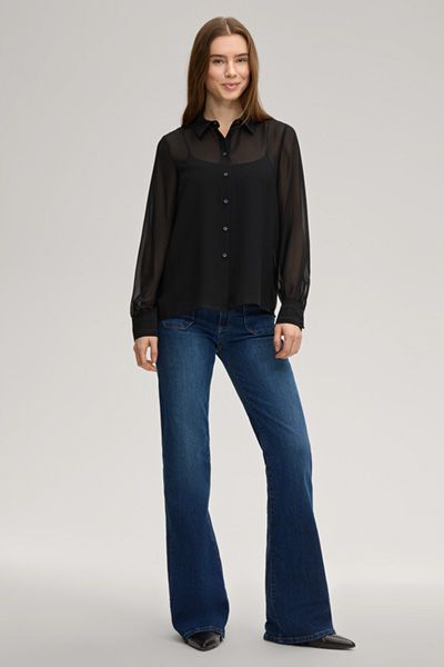 Transparente Chiffonbluse mit Top