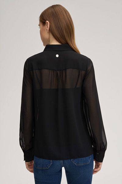 Transparente Chiffonbluse mit Top