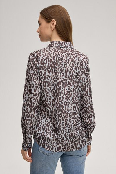 Elegante Hemdbluse mit Leopardenmuster
