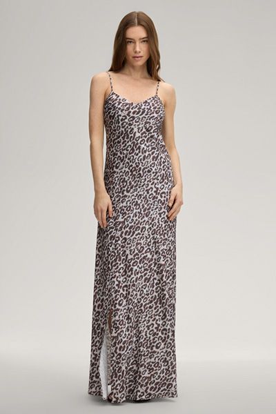 Satin-Maxislip mit Leopardenmuster