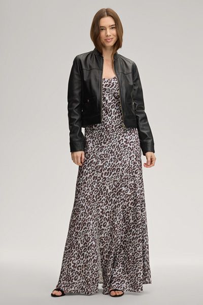 Satin-Maxislip mit Leopardenmuster