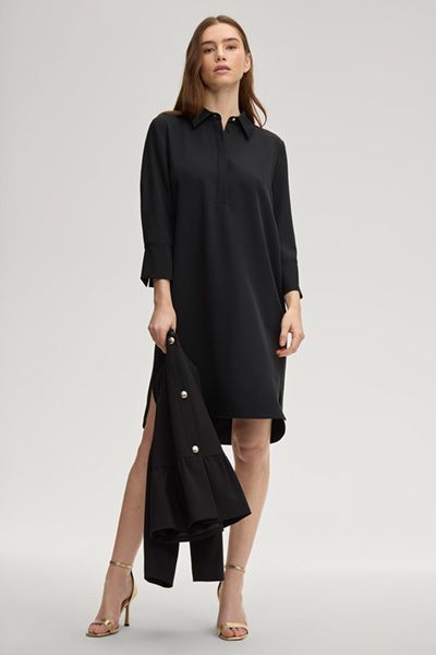 Minimalistisches Hemdblusenkleid mit Kellerfalte