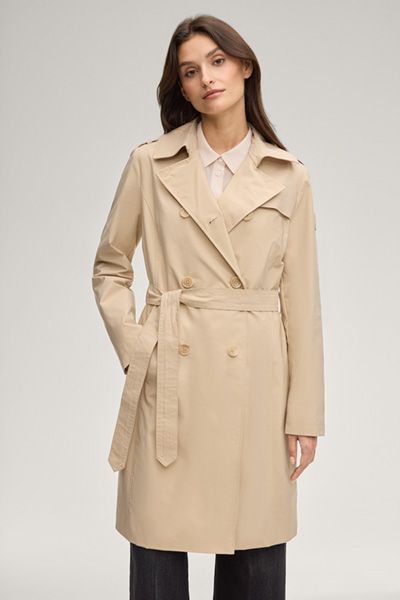 Klassischer doppelreihiger Trenchcoat mit Gürtel