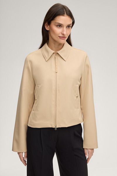 Minimalistische Zipper-Jacke mit Umlegekragen