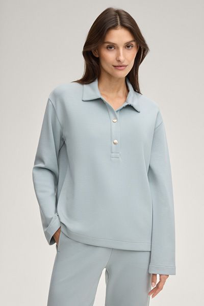 Modal-Sweatshirt mit Polokragen