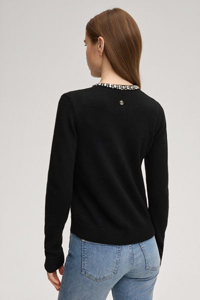 Cardigan mit Schmuckbesatz und Cashmere