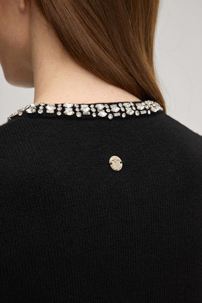 Cardigan mit Schmuckbesatz und Cashmere
