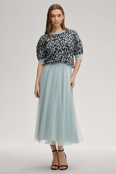 Kurzarm-Pullover mit Leoparden-Muster