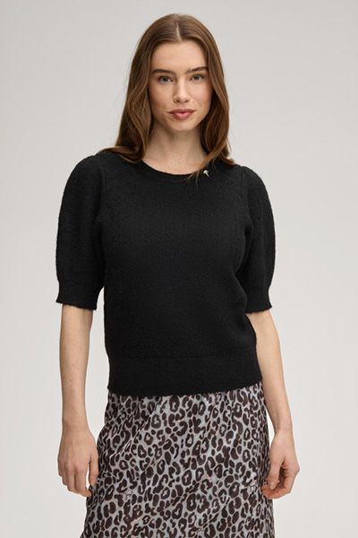 Struktur-Stricktop mit Puffärmeln