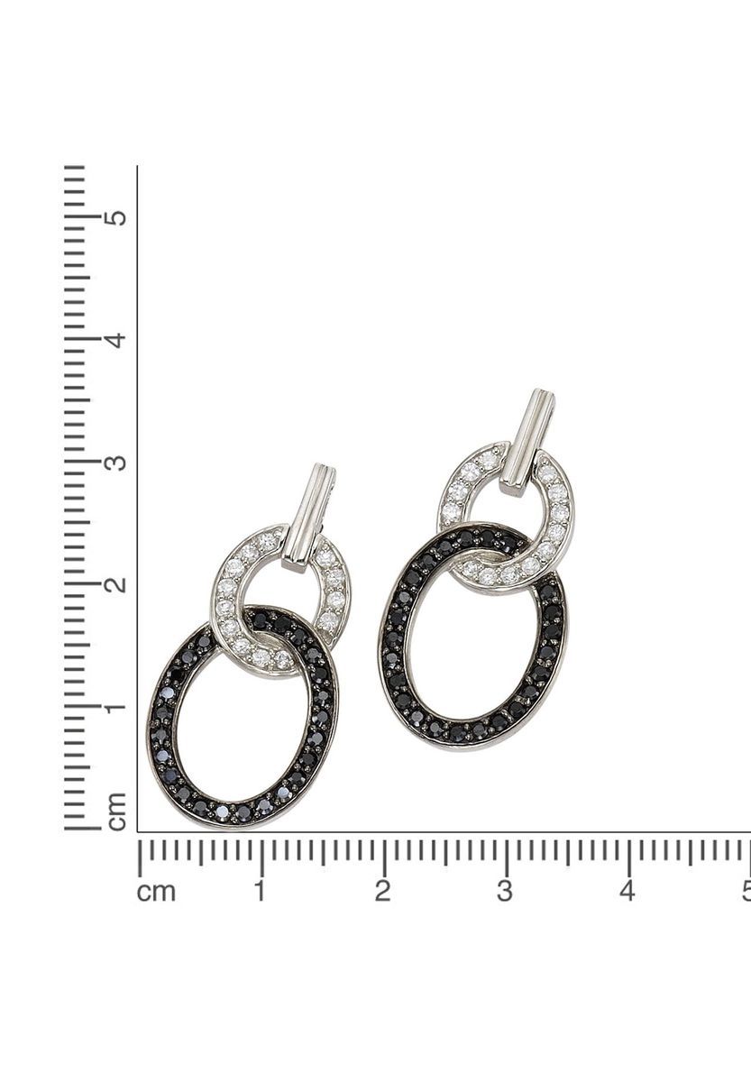 Ineinandergreifende Ring-Ohrhänger mit Zirkonia