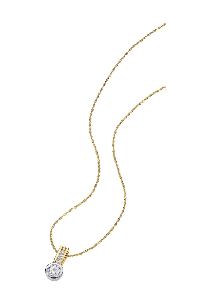 Zweifarbige Goldkette mit Zirkonia