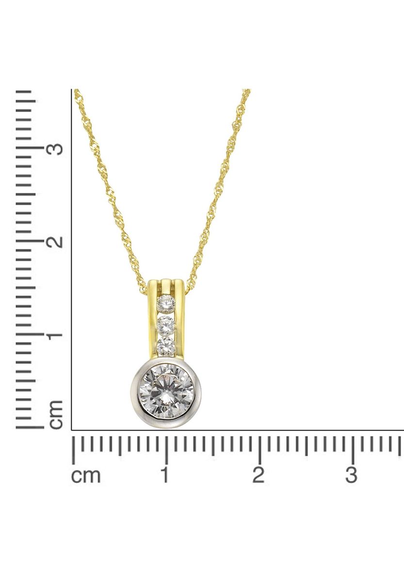 Zweifarbige Goldkette mit Zirkonia
