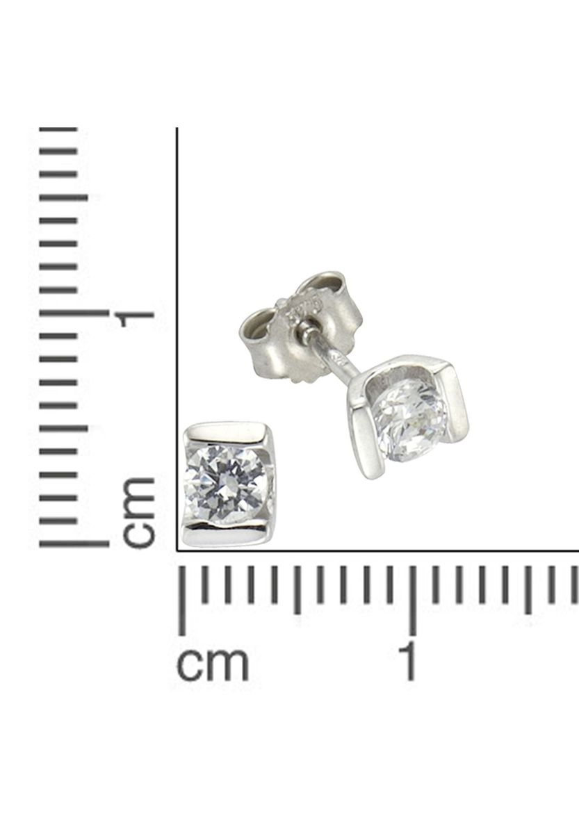 Elegante Weißgold-Ohrstecker mit Zirkonia
