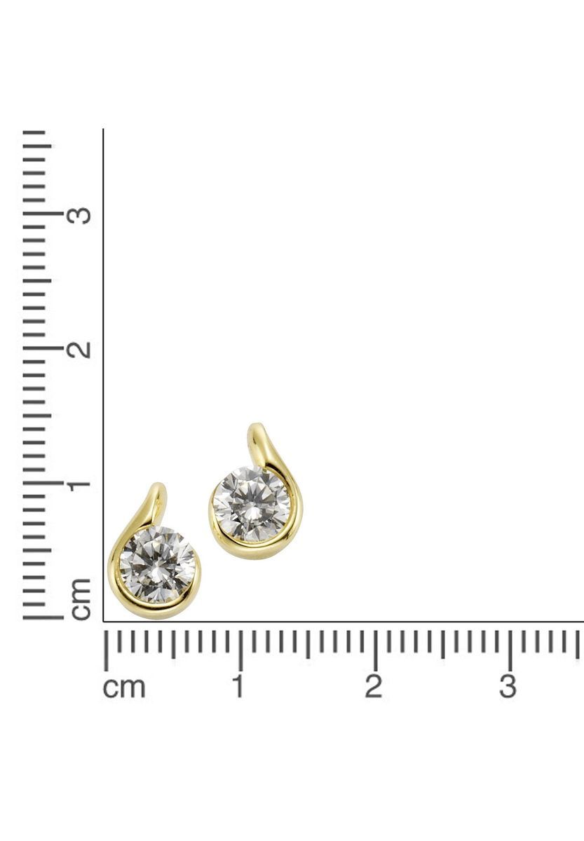 Elegante Zirkonia-Wellen-Ohrstecker