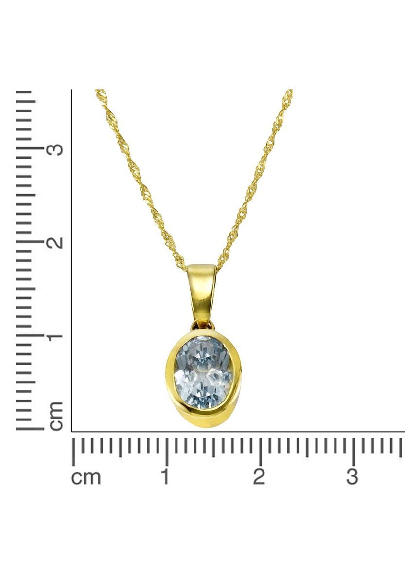 Elegante Goldkette mit Blautopas Anhänger