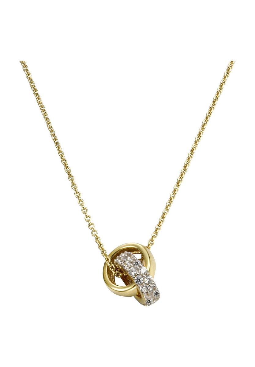 Goldkette mit ineinandergreifenden Ringanhängern