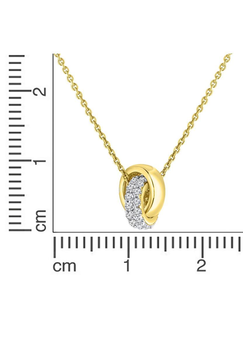 Goldkette mit ineinandergreifenden Ringanhängern