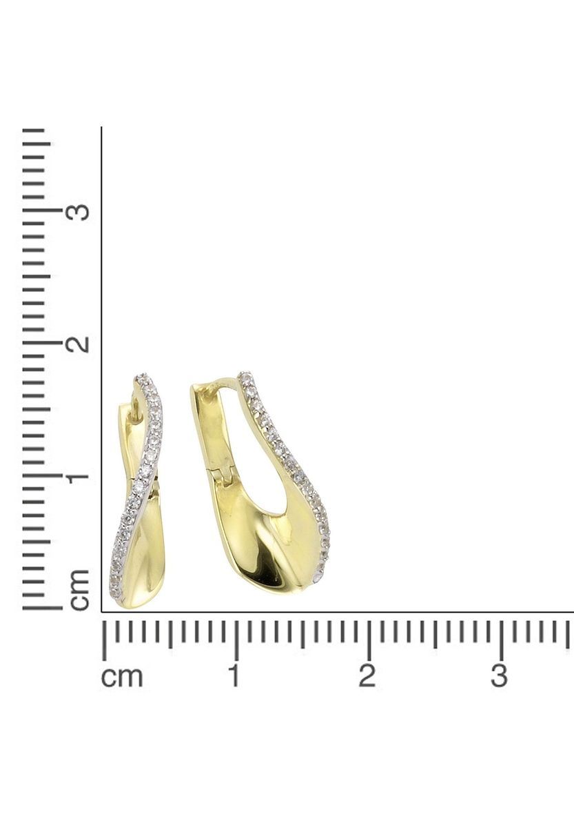 Geschwungene Goldcreolen mit Zirkonia