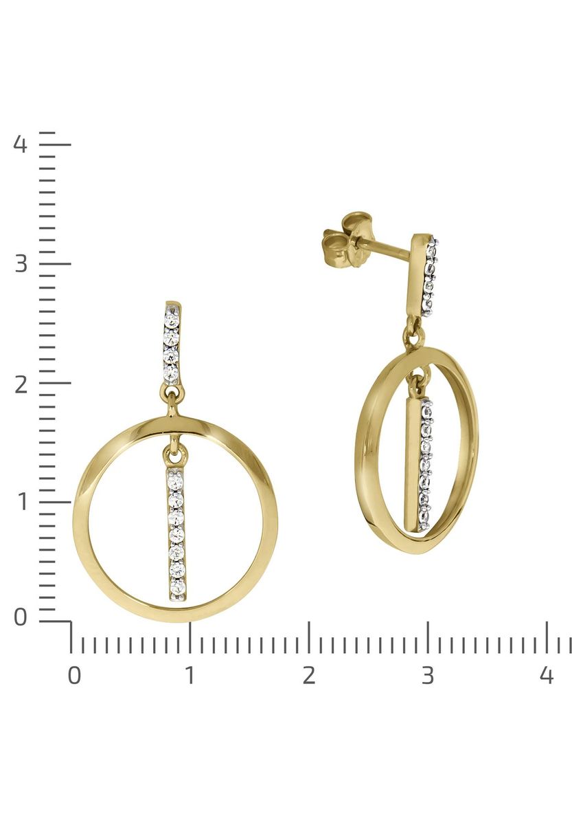 Geometrische Kreis-Ohrhänger aus Gold
