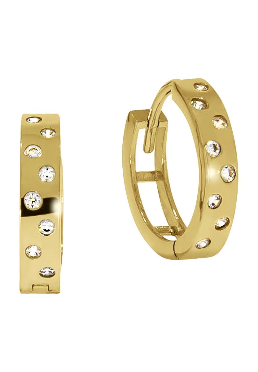 Funkelnde Gold-Creolen mit Zirkonia