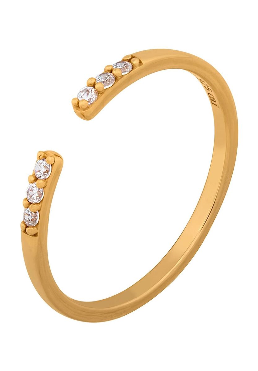 Eleganter offener Stapelring mit Zirkonia
