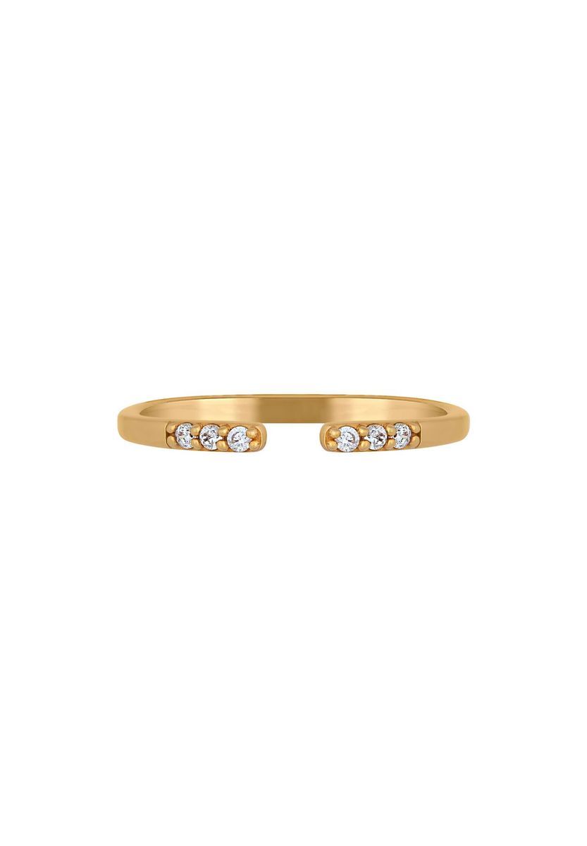 Eleganter offener Stapelring mit Zirkonia