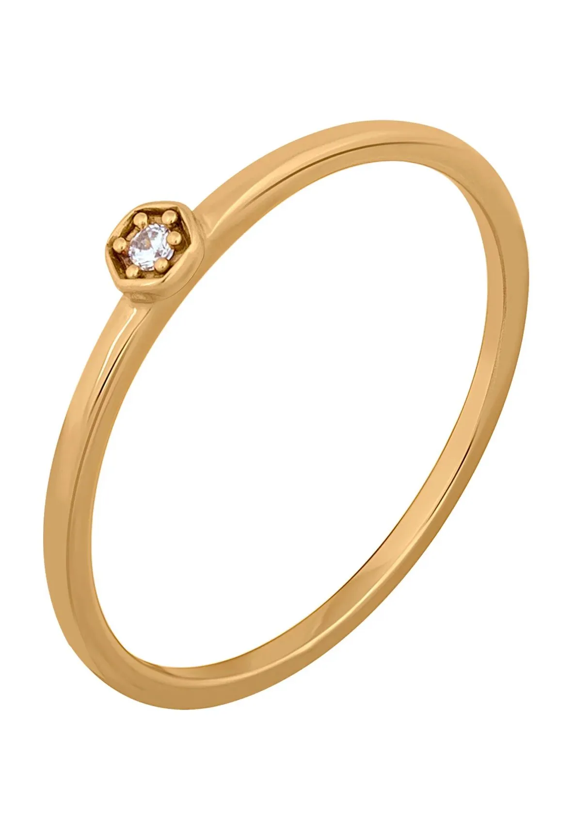 Eleganter offener Stapelring mit Zirkonia