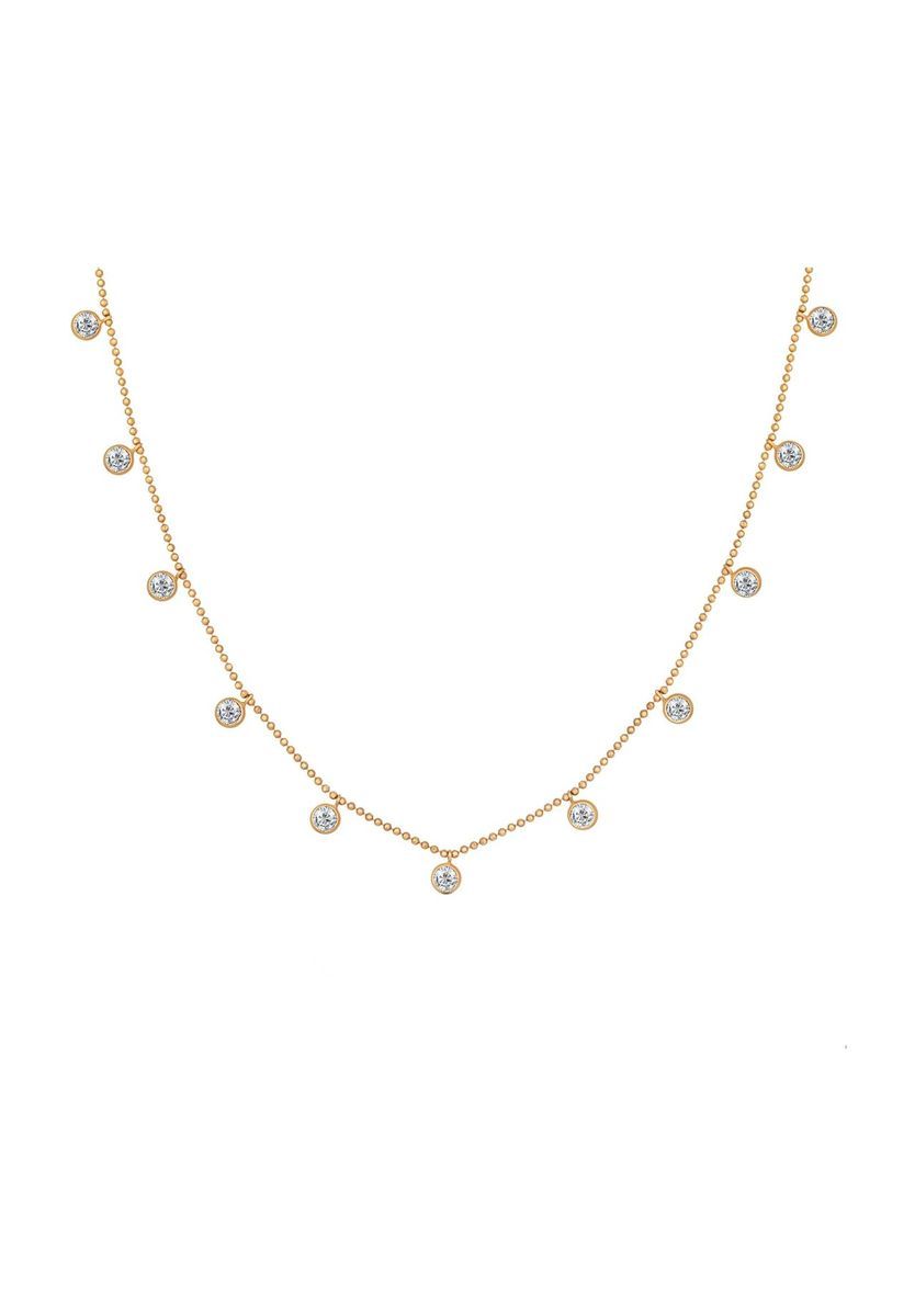 Elegante Zirkonia-Halskette mit Anhängern
