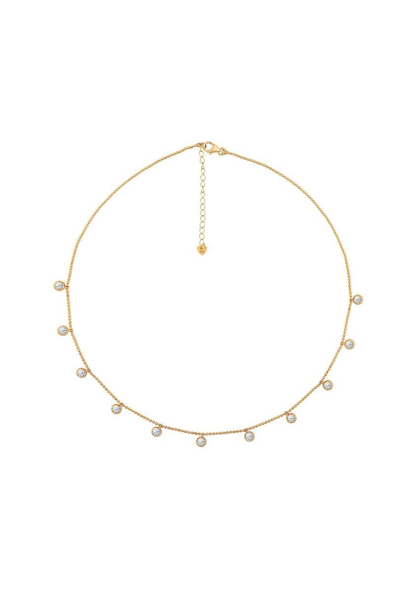 Elegante Zirkonia-Halskette mit Anhängern